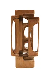 An abstract wood sculpture by Brian Willsher, pencil, sold Mar 2026