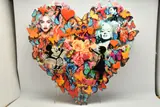 Iconic heart ii by Uri Dushy, mixed media, sold May 2026