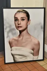 Audrey hepburn by Nick Holdsworth, mixed media on paper, sold May 2026