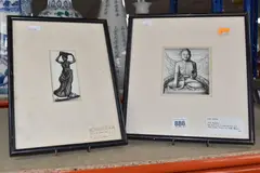 The buddha by John Petts, ink, sold May 2026