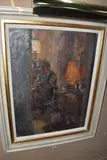 Reading by lamplight by Jacqueline Wilson, 1989, oil, offered Apr 2026