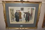 Enter shylock, antonio, salarino and gaoler by James Dromgole Linton, watercolour on paper, sold Apr 2026