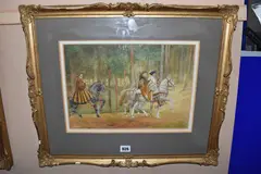 The journey to belmont by James Dromgole Linton, watercolour on paper, sold Apr 2026