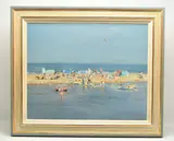 The sandbar, sandsend by David Jan Curtis, oil on canvas, sold Apr 2026