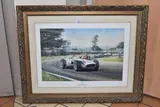 a signed limited edition print depicting Fangio driving a Mercedes by Alan Fearnley - 'fangio', print, sold Mar 2026
