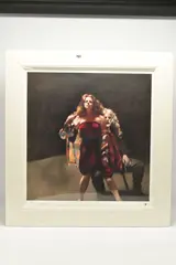 The painter with janine pecorini by Robert Lenkiewicz, print, sold Mar 2026
