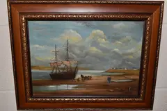 Untitled by H. Coates, oil on board, sold Mar 2026