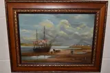 Untitled by H. Coates, oil on board, sold Mar 2026