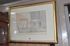 Dragon fountain, copenhagen by Andrew Healey Hislop, watercolour on paper, sold Mar 2026