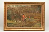 Hunt and hounds by Neil Cawthorne, oil on canvas, sold Feb 2026