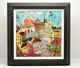 Pisa by Richard Burel, mixed media on canvas, sold Feb 2026