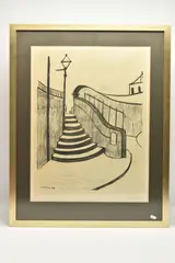 Old steps, stockport by L. S. Lowry, print on paper, sold Feb 2026