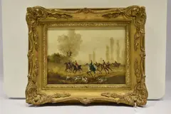 On the hunt by Rudolf Stone, oil on board, sold Feb 2026