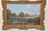 The foot bridge, river blythe, hampton in arden by Brian Tovey, oil on canvas, sold Feb 2026