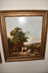 Gypsy encampment by Joseph Horlor, oil, offered Jan 2026