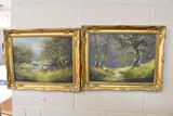 Landscape with figure painting by Les Parson, oil on canvas, sold Jan 2026