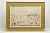 On the sands by L. S. Lowry, print, sold Jan 2026