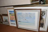 to include a signed Spencer Hodges print 'White Egrets', a signed by Six Signed Prints And Etchings, print, offered Jan 2026