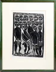Untitled by John Muafangejo, 1983, linocut, sold Mar 2026