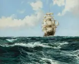 Untitled by Montague Dawson, Oil on canvas, unstretched, laid down on card, offered Dec 2025