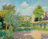 Garden of Wishford House Oil by Wilfred Gabriel De Glehn, Oil on canvas, sold Dec 2025