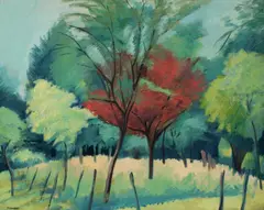In the Woods Signed MENINSKY by Bernard Meninsky, Oil on canvas, sold Dec 2025