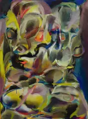 Entwined Figures Signed and dated PARITOSH SEN/ 1971 by Paritosh Sen, Oil on canvas laid on panel, sold Dec 2025