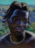 Portrait of a young man by Neville Lewis, Oil on panel, sold Dec 2025