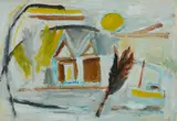 Cornish Landscape with Tree and Boat Signed Hayman by Patrick Hayman, Oil on paper, sold Dec 2025