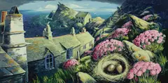 Sea Pinks at Polperro Signed Stuart Armfield by Stuart Armfield, oil, sold Dec 2025