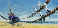 Trawler and Gulls Signed Stuart Armfield by Stuart Armfield, oil, offered Dec 2025
