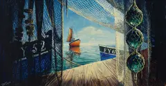 Trawler and Nets Signed Stuart Armfield by Stuart Armfield, oil, sold Dec 2025