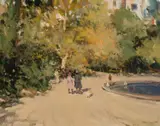 Central Park by Ken Moroney, Oil on canvas, offered Dec 2025