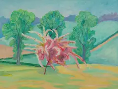 Pink Blossom Signed Knollys by Eardley Knollys, Oil on canvas, offered Dec 2025