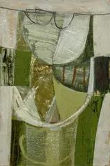 Cross Dykes and Enclosure Signed with initials and dated PJ '06 by Peter Joyce, Acrylic and collage on board, sold Dec 2025
