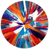 Spin Painting Stamped signature by Damien Hirst, Acrylic on paper, roundel, sold Dec 2025