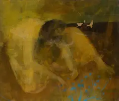 Applique Signed and dated NAPPER/ 1949 by John Napper, Oil and pencil on canvas, sold Dec 2025