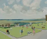 Hove Sea Front Signed and titled HOVE SEA-FRONT by E Langdon by Elspie Langdon-Down, Oil on canvas, sold Dec 2025