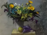 Still Life of Fresh Flowers Signed with initials and dated HF/69 by Hans Feibusch, oil, offered Dec 2025