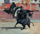 Bull Ring Incident Signed FRITH by Clifford Frith, Oil on hardboard, offered Dec 2025