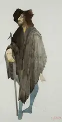 Costume design for a Beggar by Edward Burra, Watercolour, ink and pencil, offered Dec 2025