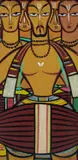 Drummers Signed in Bengali by Jamini Roy, Gouache on canvas laid on board, sold Dec 2025