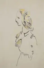 Yugoslavian peasant woman Charcoal and by Mervyn Peake, Charcoal and watercolour, offered Dec 2025