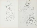 Studies of a figure with a pitchfork by Michael Ayrton, pencil, offered Dec 2025