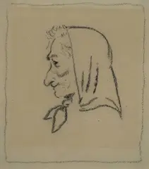 Untitled by Mervyn Peake, Charcoal in charcoal framing lines, sold Dec 2025