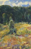 Sommernatt. Husemyra by Reidar Fritzvold, 1977, Olje på plate, sold Oct 2026