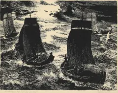 Fembøringens saga by Kaare Espolin Johnson, 1972, Serigrafi, sold Sep 2026