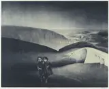 Barn og bro by Vebjørn Sand, Litografi, prøvetrykk, sold Sep 2026