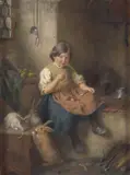 Uten tittel by Felix Schlesinger, Olje på lerret, sold Sep 2026