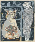 Mor og datter by Kai Fjell, 1967, Serigrafi, sold Sep 2026